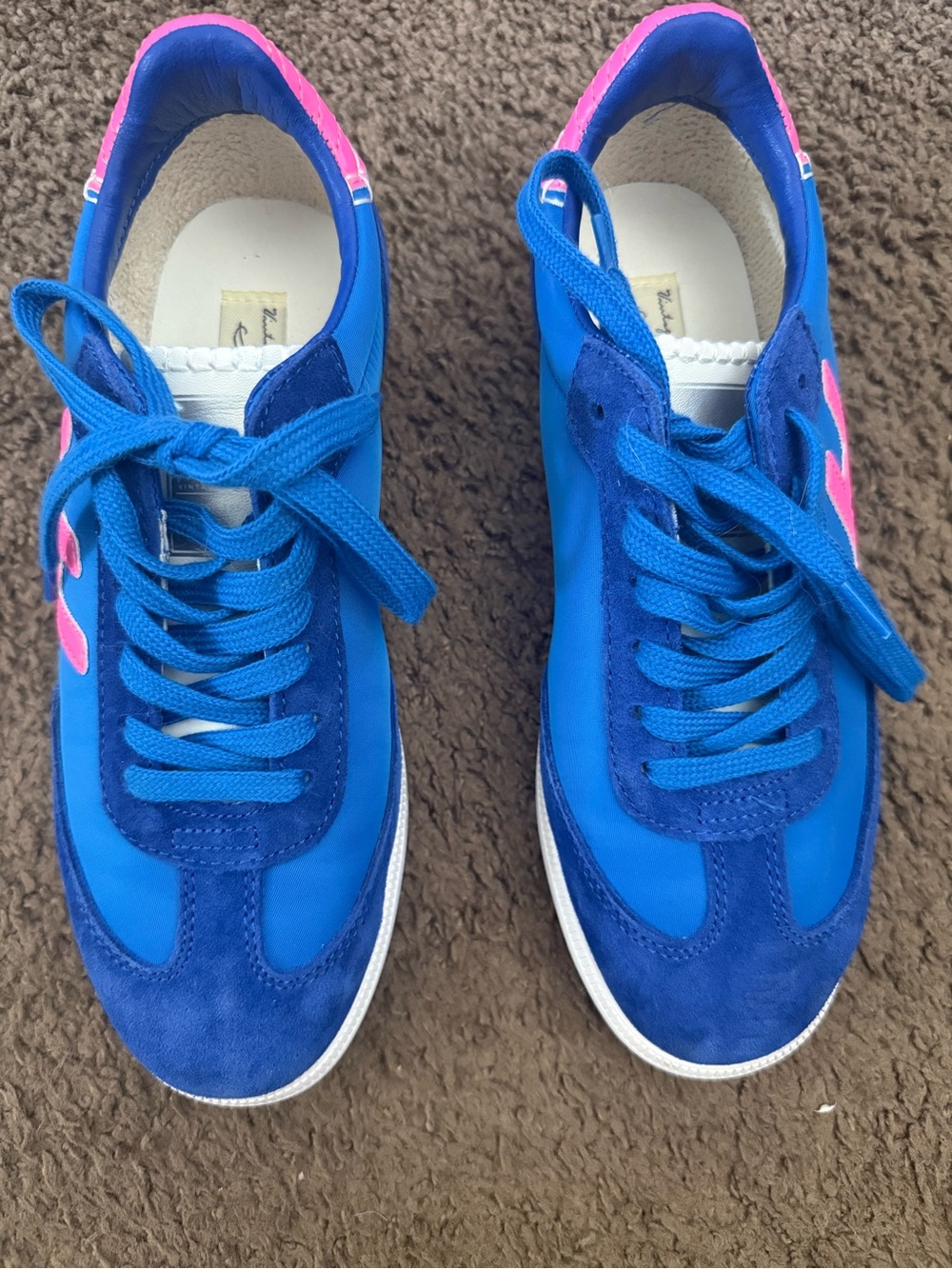 Vintage Havana Blue Sneakers with Pink Accents